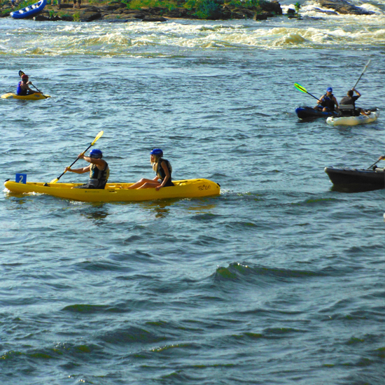 People kayaking on the Chattahoochee River